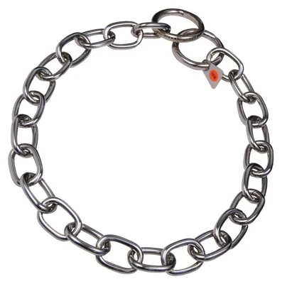 Hundehalsband, kurze Glieder, Edelstahl, 51 cm, silber