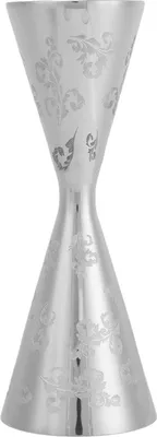 Zdjęcie produktu dla Kubek barmański z podwójną głowicą Jigger Leaves Stripe ze stali nierdzewnej do baru 60 ml 90 ml
