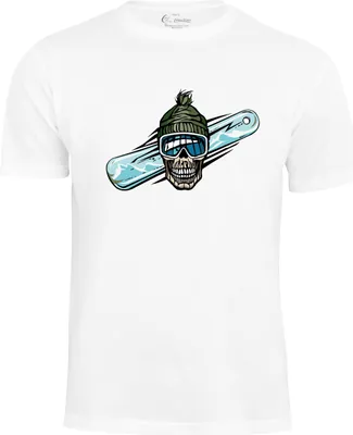 Produktbild von Cotton Prime® T-Shirt Skull on Snowboarding S weiss