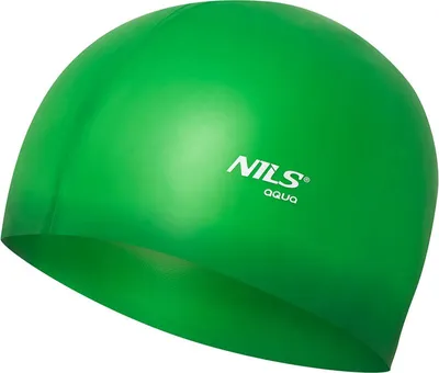 Produktbild von Nqc Solid Color Gr02 Grüne Silikon-Badekappe Nils Aqua