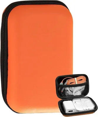 Produktbild von Aufbewahrungstasche - Zubehörkoffer - Elektronik organisieren - Doppelschicht-Design - 10 x 7 cm - Orange