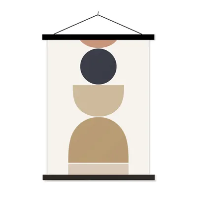 Produktbild von MuchoWow® Textilposter Kreis - Geometrische Figuren - Abstrakt 90x120 cm mit schwarzem Rahmen - Dekoration