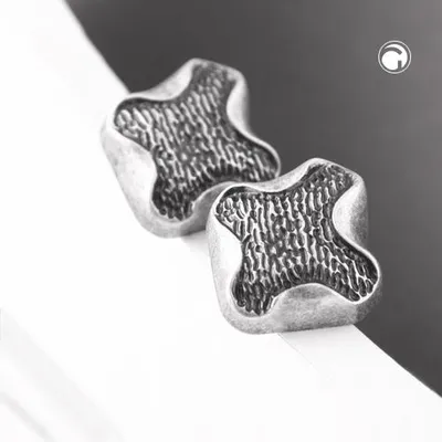 Produktbild von Clip Ohrring ca.27x29mm Kreuz abstrakt altsilberfarben Kunststoff
