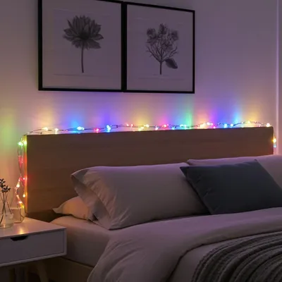 Produktbild von Multicolor Draht-Lichterkette 80 LEDs IP44, 425cm, batteriebetrieben - Farblichterkette für stimmungsvolle Deko innen & aussen