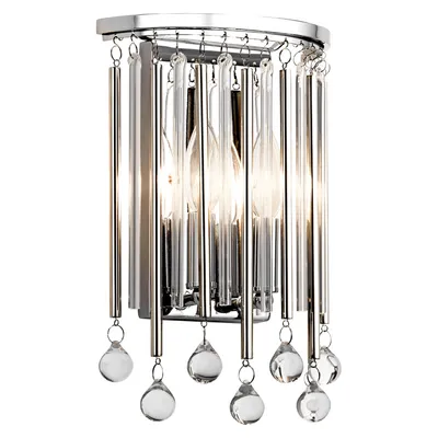 Produktbild von Zeitgenössische Wandleuchte Piper Stahl poliert Chrom 2 Lichter E14