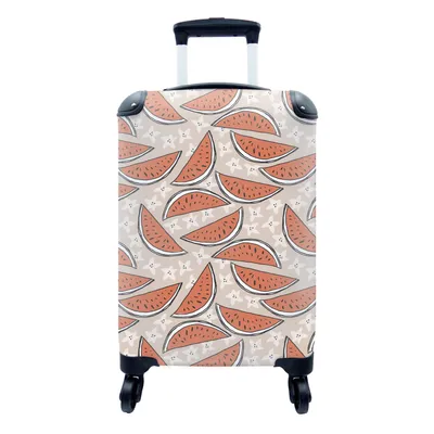 Produktbild von MuchoWow® Koffer Handgepäck Trolley Rollkoffer Kleine Reisekoffer mit 4 Rollen - Sommer - Wassermelonen - Sterne - Cabin Size < 55x40x23 cm & 55x40x20 cm - Fotokoffer - Kabinenkoffer - Boardgepäck - Reise-Box - Reisekoffer - Reisegepäck - Koffer mit Bild - Trolley für Kinder