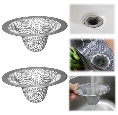 Zdjęcie produktu dla Zestaw dwóch sit odpływowych ze stali nierdzewnej, o średnicy 5,4 cm, do umywalek