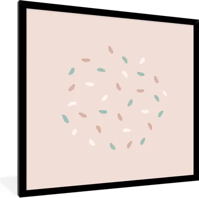 Produktbild von MuchoWow® Gerahmtes Poster Sommer - Abstrakt - Pastell 40x40 cm - Poster mit Schwarzem Bilderrahmen Wandposter Rahmen Foto Bilder - Mit Rahmen - Wanddekoration Schlafzimmer
