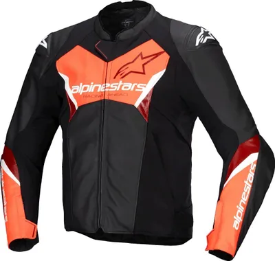 Produktbild von Alpinestars Faster V3 Motorrad Lederjacke, schwarz/neon-rot, 54