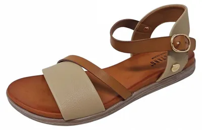 Produktbild von Mustang Damen Sandale Schnalle Riemen flach 1424-807, Größe:38 EU, Farbe:Beige