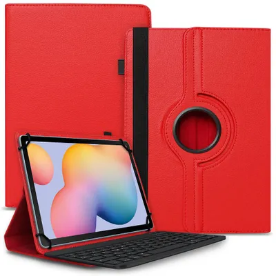 Produktbild von Tablet Tasche Tastatur für Samsung Galaxy Tab S11 S10 S9 FE Hülle Schutzhülle BluetoothFarbe Uni 360 Taschen:Rot