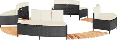 Produktbild von Möbel Whirlpool-Umrandung Schwarz Poly-Rattan und Massivholz Akazie 3270638