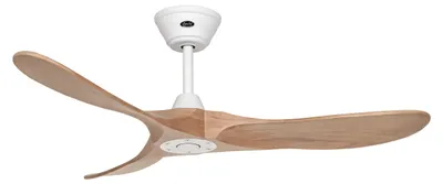 Zdjęcie produktu dla Energooszczędny wentylator sufitowy z pilotem Eco Genuino biały matowy / średni dąb 122 cm