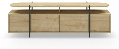 Image de CALICOSY - Meuble TV 4 portes et pieds en métal L160 cm - Hinoa