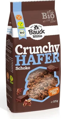 CRUNCHY OWSIANE KAKAOWE BEZGLUTENOWE BIO 325 g - BAUCK HOF