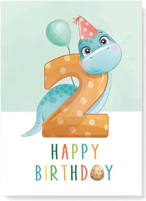Produktbild von Friendly Fox Geburtstagskarte für Kinder, 2. Geburtstag, Dino Glückwunschkarte zum Kinder Geburtstag, A5 Happy Birthday Karte mit Umschlag
