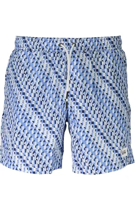 Produktbild von Herren Badeboxershorts Blau: Stylisch mit Taschen & Kordelzüge