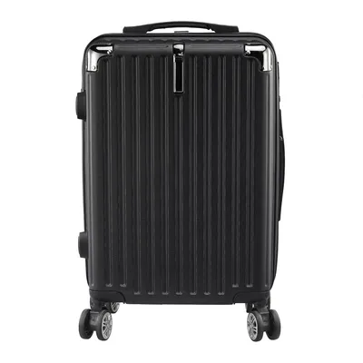 Image de Set de valises - 3 pièces - Coque rigide en ABS - 4 roulettes silencieuses pivotantes à 360° - Avec serrure et poignée télescopique - 50,8/61/71 cm - Noir-C