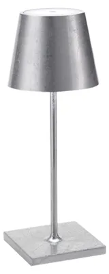 Produktbild von Poldina Pro Mini Silver Leaf LED-Tischleuchte, wiederaufladbar und dimmbar mit einer Akkulaufzeit von bis zu 12 Stunden