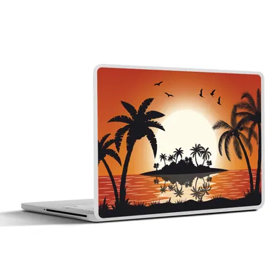 Produktbild von MuchoWow® Laptop Aufkleber Sticker Cover Insel - Meer - Sonne - Palme 30x21 cm - Sticker für Laptop - Selbstklebend