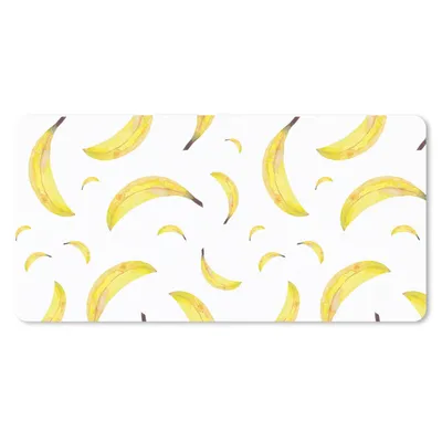 Produktbild von MuchoWow® Schreibtischunterlage Bananen - Weiß - Muster 80x40 cm - XXL Mauspad - Gaming Mauspad