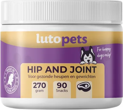 Produktbild von Lutopets Hüft- & Gelenk-Chews – 90 Stück – Ergänzungsfuttermittel für Hunde – Rindgeschmack – Mit Glucosamin und Grünlippmuschel
