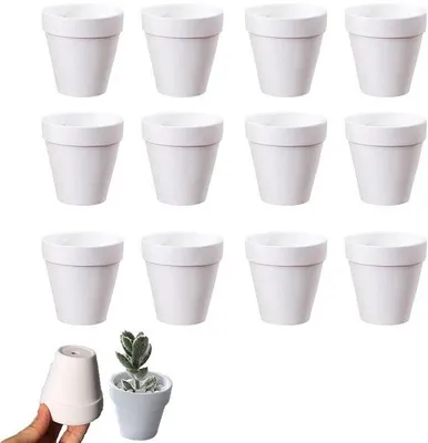 Zdjęcie produktu dla Doniczki z terakoty – idealne dla sukulentów – 3 x 3 cm, białe
