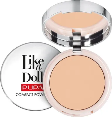 Produktbild von PUPA Milano Like a Doll Compact Powder, Natural Beige, Beige, Hülle, Gepresstes Puder, Matte, Natürlich/Natur, 10 g