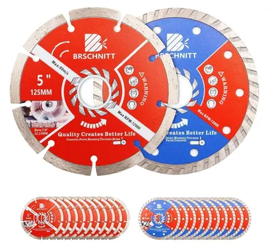 Obrázek produktu pro Diamantové řezací kotouče, 20 kusů, průměr 125 mm, pro řezání dlaždic, kamene, betonu a zdiva