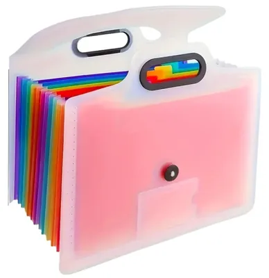 Zdjęcie produktu dla Organizer harmonijkowy na dokumenty formatu A4, 13 przegródek, przezroczysty