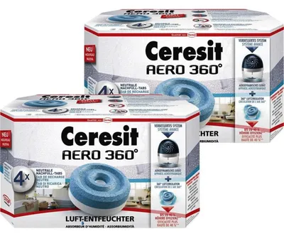 Produktbild von Henkel Ceresit Luft-Entfeuchter-Tabs AERO 360 Nachfüller 4x450g Tab (2er Pack)