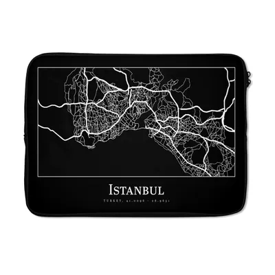 Produktbild von MuchoWow® Laptop Hülle 13 Zoll Stadtplan - Istanbul - Karte Laptoptasche - Laptophülle - Sleeve - Rundumschutz