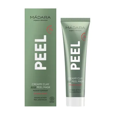 Produktbild von MÁDARA Cosmetics Creamy Peel AHA Clay Mask, Beruhigende Maske, Frauen, Glättend, Beruhigend, Creme, 60 ml, Tube