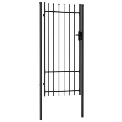 Immagine prodotto di Cancello per recinzione BOXTEL porta singola con punta in acciaio 1x2 m Nero