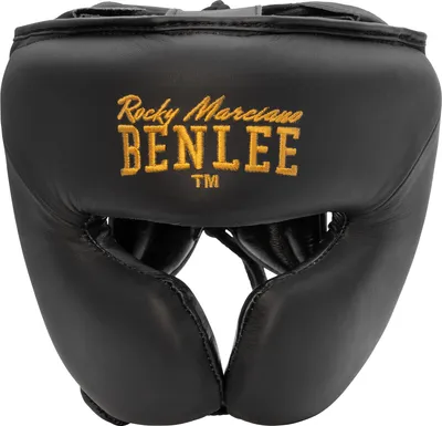Zdjęcie produktu dla Skórzana ochrona głowy BERKLEY Black/Gold S/M BENLEE