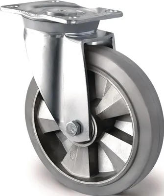 Zdjęcie produktu dla Kółko skrętne do dużych obciążeń Ø 200 mm Udźwig 500 kg Kółko skrętne z gumy elastycznej 135 mm 110 mm