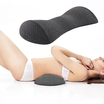 Produktbild von Kissen,Orthopädisches Lendenwirbelkissen, Bonbontyp,Ergonomisches Design,für Bett, Auto, Bürostuhl,Rückenkissen zum Schlafen,Grau