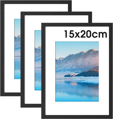 Obrázok produktu pre Fotorámik sada 3 ks, 15 x 20 cm, čierna, pre nástennú montáž, pre spálňu