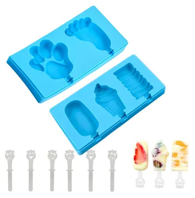 Produktbild von Eisformen aus Silikon - 2 Stück Mini Eisform mit Deckel - DIY Eiscreme und Desserts - BPA-frei