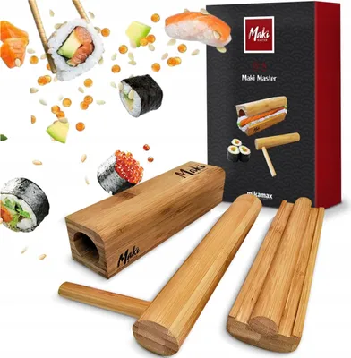 Produktbild von Sushi Set Bambus Roller Geschenk – Perfekte Sushirollen