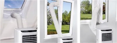 Produktbild von HOT AIR STOP Fensterabdichtungs-Adapter für mobile Klimaanlagen & Ablufttrockner, 400cm, wasserabweisend, waschbar, Klettmontage