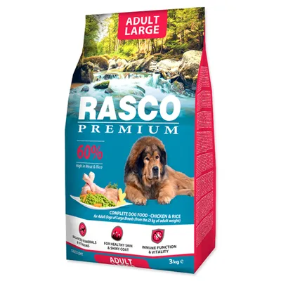 Imagen del producto de Alimento Rasco Premium Adult para perros grandes, sabor pollo y arroz, 3 kg