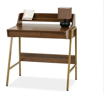 Immagine prodotto di Scrivania minimalista RENO - noce / oro