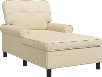 Immagine prodotto di vidaXL Lettino con cuscino crema 91 x 157 x 91 cm tessuto