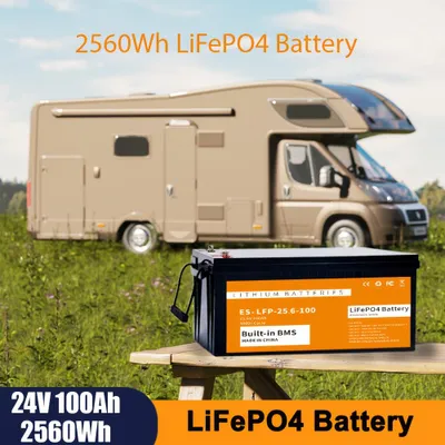 Immagine prodotto di Batteria LiFePO4 - Batteria da 24V - Batteria per camper - Batteria per furgone - Batteria per pannelli solari - Capacità di 100Ah - BMS integrato