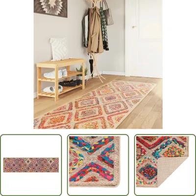 Produktbild von The Living Store Teppich Waschbar Mehrfarbig 80x300 cm Rutschfest
