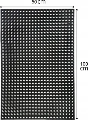 Produktbild von Gummimatte, schwarz, mit offenem Muster, 50 x 100 cm