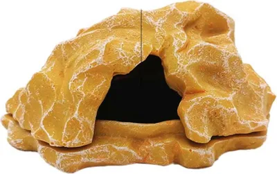 Produktbild von INF Harz Reptilien Felsenhöhle Versteck für Gecko, Echse, Schlange, Amphibien Gelb