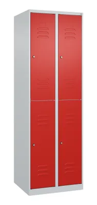Produktbild von CP Spind Classic Plus lichtgrau, verkehrsrot 080300-20 S10040, 4 Schließfächer 60,0 x 50,0 x 185,0 cm