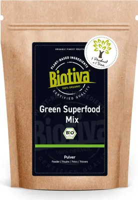 Zdjęcie produktu dla Biotiva Green Superfood Mix w proszku, 400g z upraw ekologicznych
